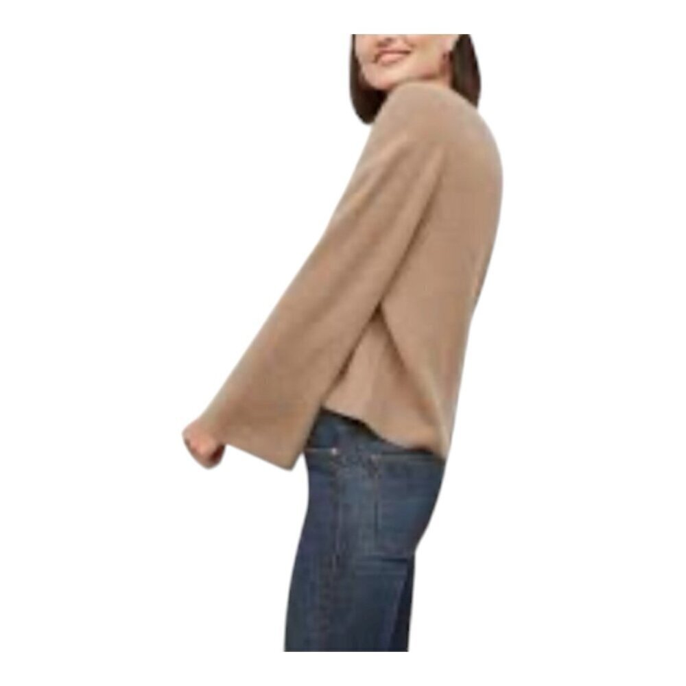 M.M. LaFleur Sophie 100% Cashmere Sweater XL Deep Flax Knit V-Neck Bell Sleeve - Picture 6 of 10